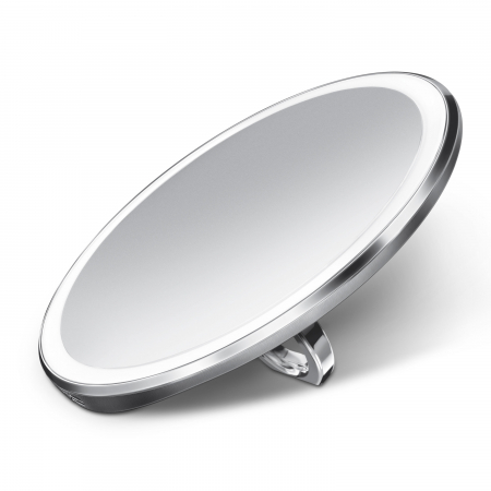 Simplehuman ST3025 - Edelstahl Sensor Akku LED Kosmetikspiegel Handspiegel Reisespiegel, 3 - fach Vergrößerung, USB Ladebuchse, ø10cm, matt gebürstet, inkl. Reisetasche - Kopie