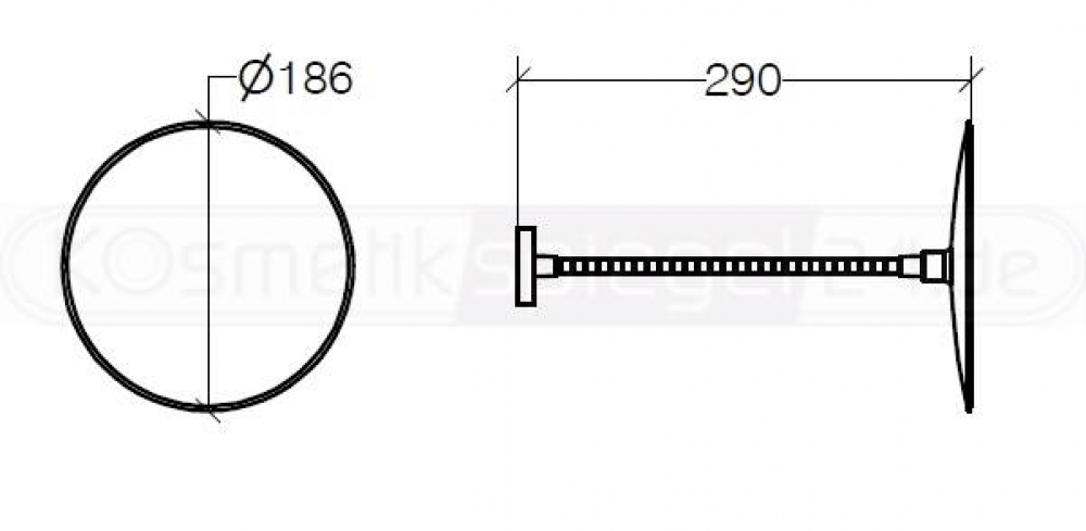 Design Wand Kosmetikspiegel MEVEDO "FLEX" 3-Fach Vergrößerung, Ø 18,6cm, chrom